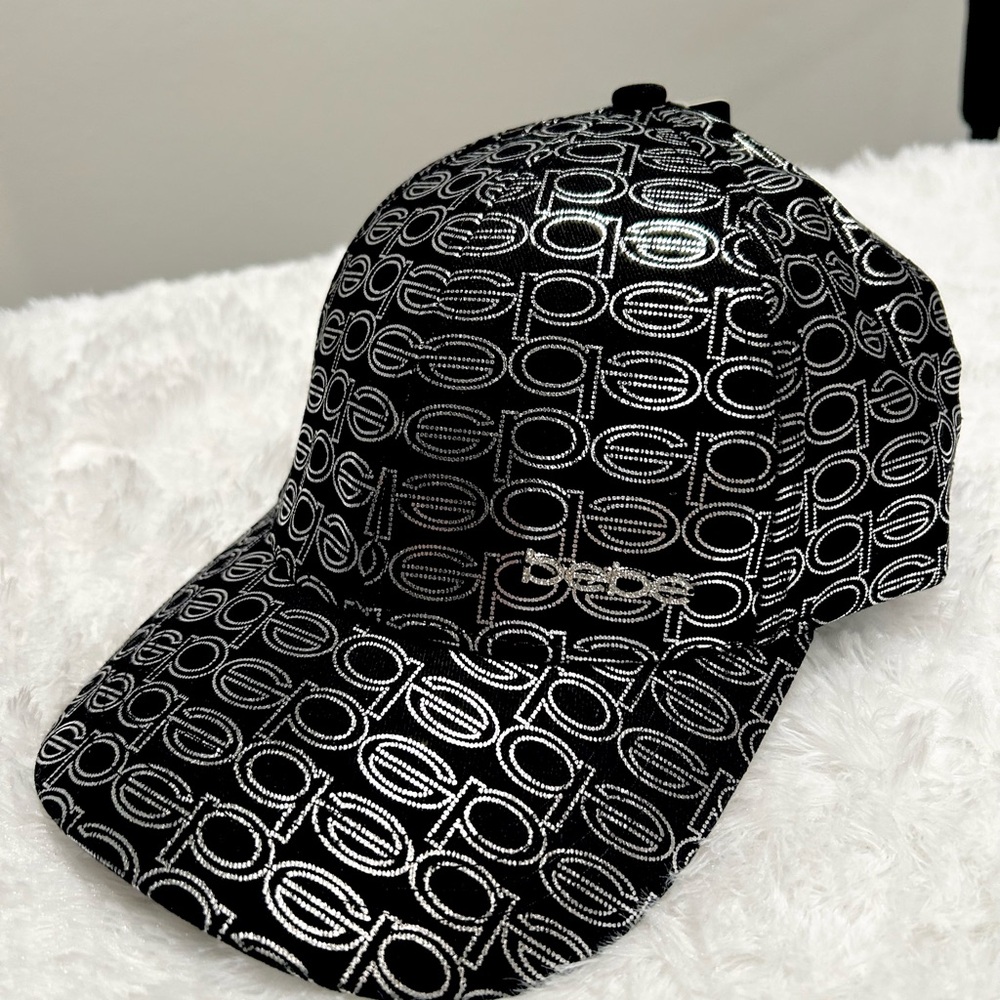 New BEBE Hat Black w/ Rhinestone women baseball hat adjustable